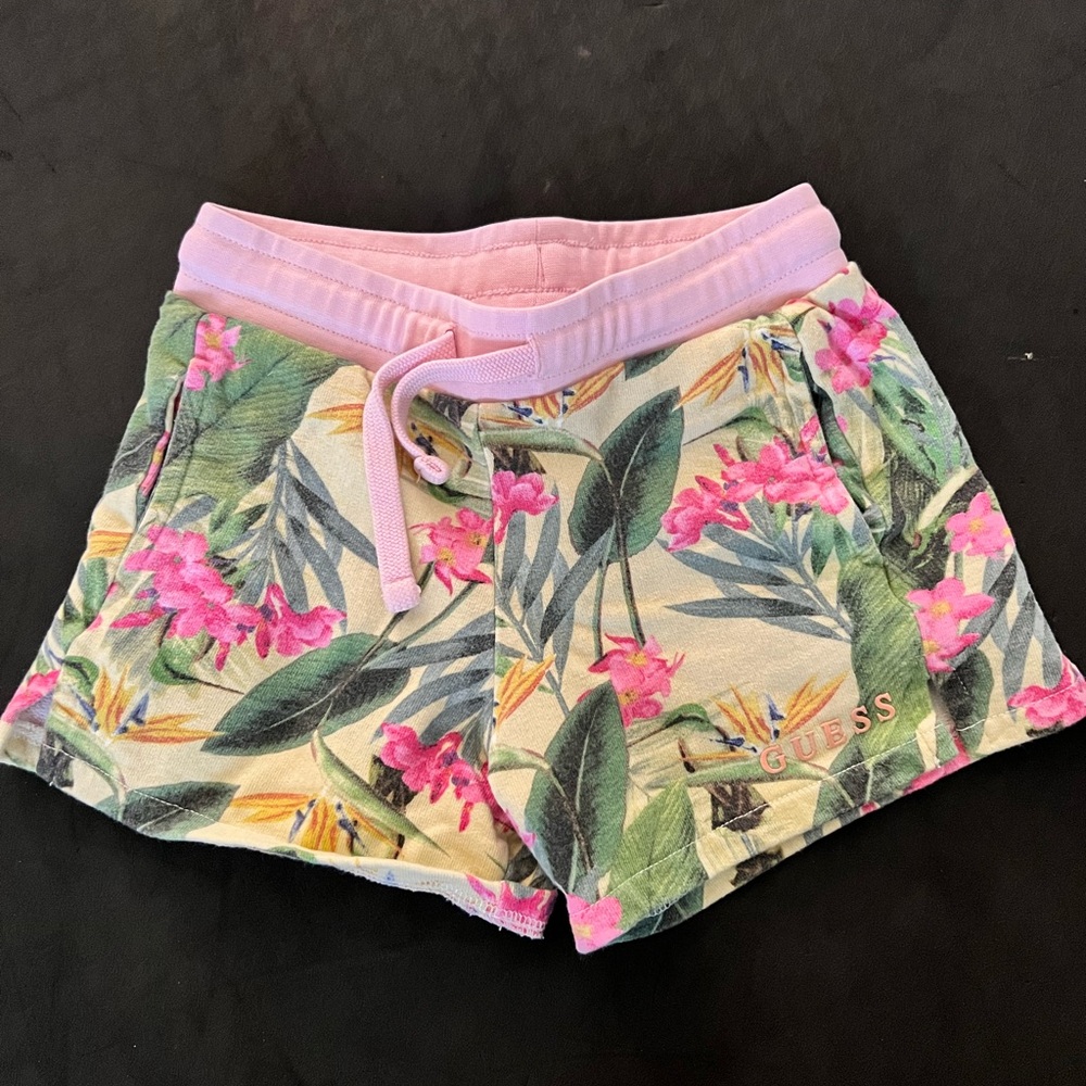 GUESS Women's Pink Floral Athletic Shorts